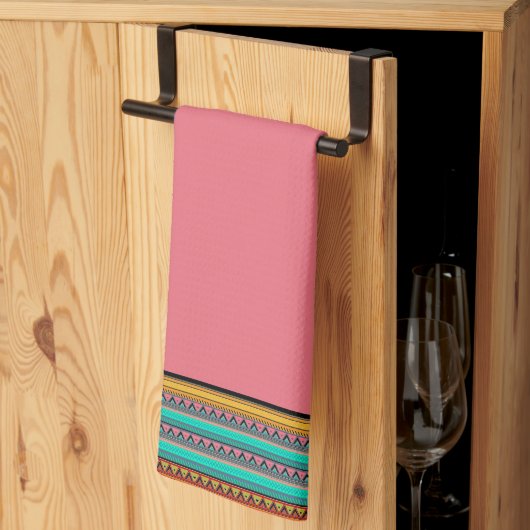 Serviette de cuisine à rayures aztèques (Pliage en tiers)