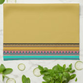 Serviette de cuisine à rayures aztèques (Plié)