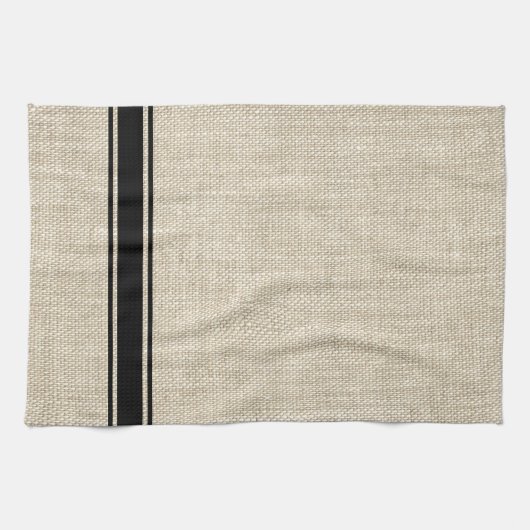 Serviette de cuisine à rayures noires (Horizontal)