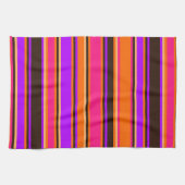 Serviette de cuisine à rayures orange, magenta et (Horizontal)