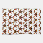 Serviette de cuisine à thème Thanksgiving (blanc) (Horizontal)