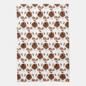 Serviette de cuisine à thème Thanksgiving (blanc) (Vertical)