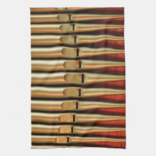 Serviette de cuisine à tuyaux d'or (Vertical)