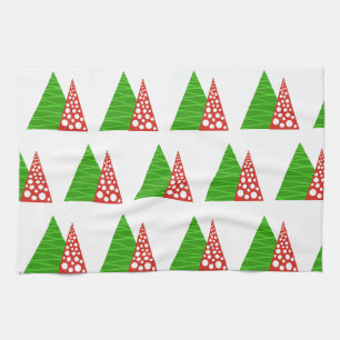 Serviette de cuisine Abstraite aux arbres verts et
