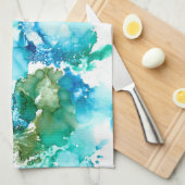 Serviette de cuisine Abstraite Blues & Greens (Quart Plié)