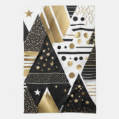 serviette de cuisine abstraite en or et triangles (Vertical)