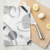 Serviette de cuisine "Abstraite grise" (Quart Plié)