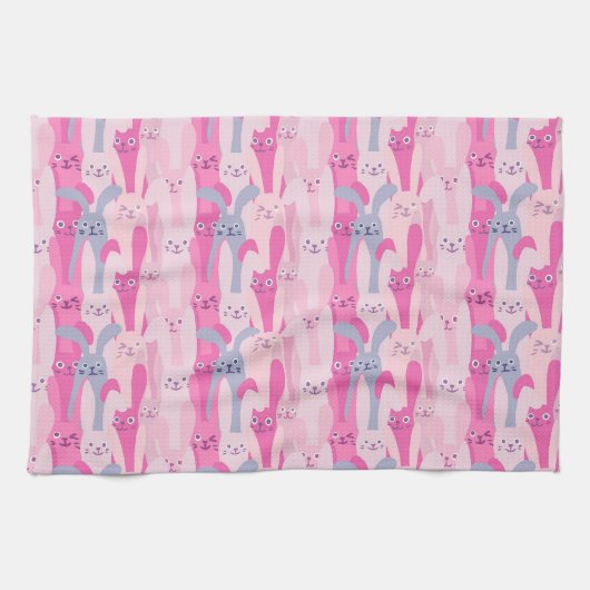Serviette de cuisine adorable du motif | de lapins (Horizontal)
