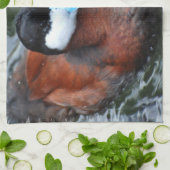 Serviette de cuisine affichée par bleu de canard (Plié)