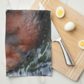 Serviette de cuisine affichée par bleu de canard (Quart Plié)