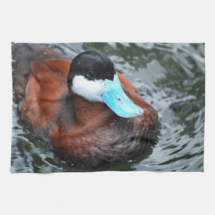 Serviette de cuisine affichée par bleu de canard