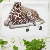 Serviette de cuisine africaine de girafe au repos (Plié)