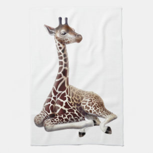 Serviette de cuisine africaine de girafe au repos