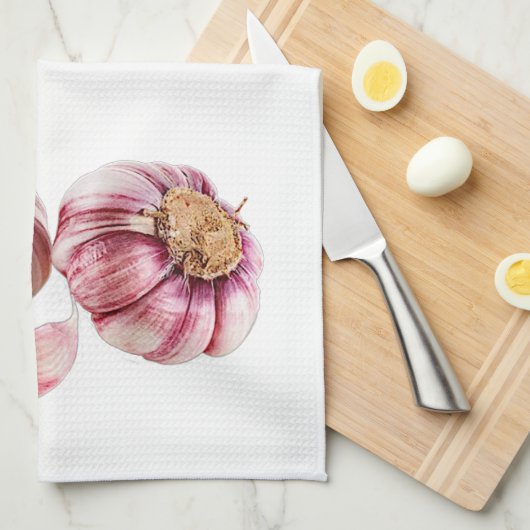 Serviette de cuisine "ail" (Quart Plié)