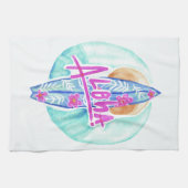 Serviette de cuisine Aloha Hawaiian Surfer (Horizontal)