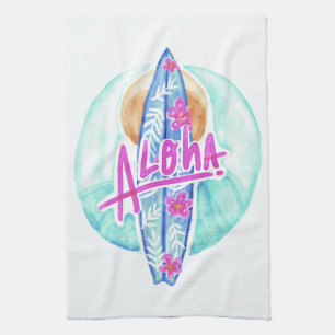 Serviette de cuisine Aloha Hawaiian Surfer