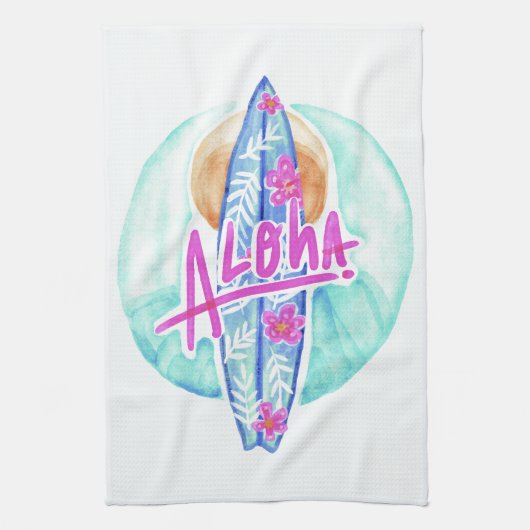 Serviette de cuisine Aloha Hawaiian Surfer (Vertical)