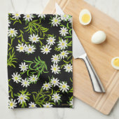 Serviette de cuisine alpine de fleurs d'edelweiss (Quart Plié)