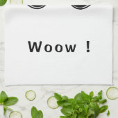 Serviette de cuisine amusante avec des yeux curieu (Plié)