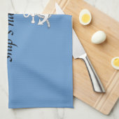 Serviette de cuisine - Ancre avec le nom de bateau (Quart Plié)