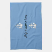 Serviette de cuisine - Ancre avec le nom de bateau (Vertical)