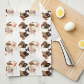 Serviette de cuisine anglaise de bouledogue (Quart Plié)