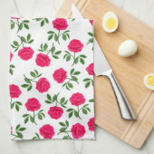 Serviette de cuisine anglaise rose de roses de thé (Quart Plié)
