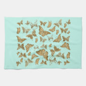 Serviette de cuisine Aqua et Gold Butterfly (Horizontal)