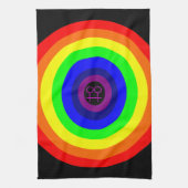 Serviette de cuisine arc-en-ciel ronde lesbiennes (Vertical)