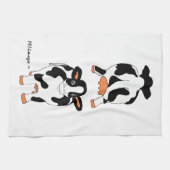 Serviette de cuisine arrière et avant noire et (Horizontal)