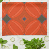 Serviette de cuisine Art déco orange (Plié)