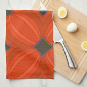 Serviette de cuisine Art déco orange (Quart Plié)