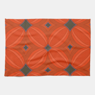 Serviette de cuisine Art déco orange
