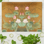 Serviette de cuisine asiatique de jardin de l'eau (Plié)