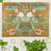 Serviette de cuisine asiatique d'oiseaux de faisan (Plié)