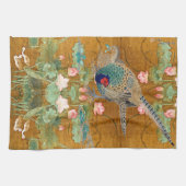 Serviette de cuisine asiatique d'oiseaux de faisan (Horizontal)