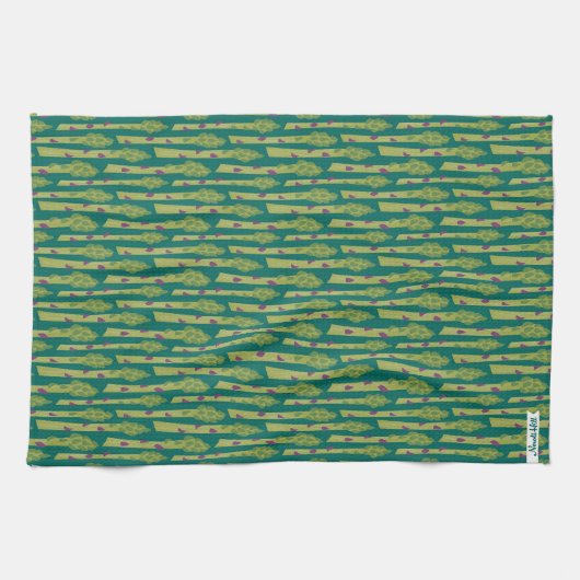 Serviette de cuisine Asperges Vertes (Horizontal)