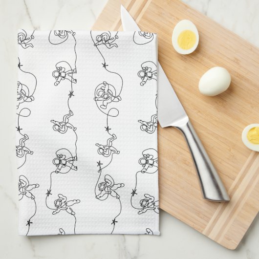 Serviette de cuisine astronaute (Quart Plié)