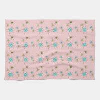 Serviette de cuisine atomique iconique rose de