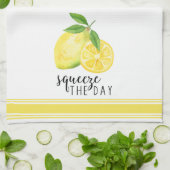 Serviette de cuisine au citron et à l'aquarelle mo (Plié)