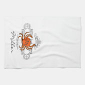 Serviette de cuisine au crabe orange (Horizontal)