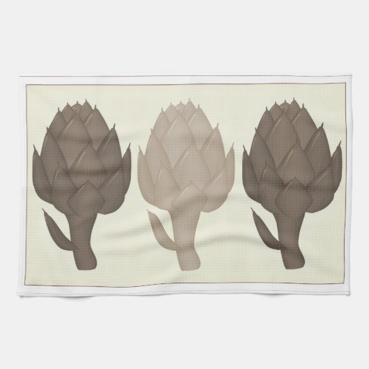 Serviette de cuisine aux 3 artichauts (Horizontal)