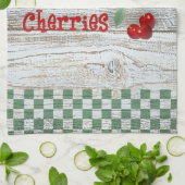 Serviette de cuisine aux cerises fraîches (Plié)