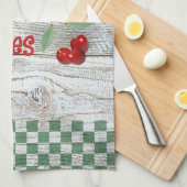 Serviette de cuisine aux cerises fraîches (Quart Plié)