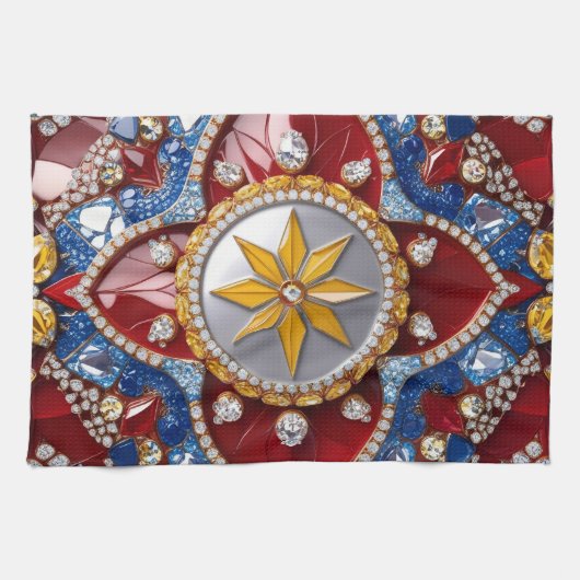 Serviette de cuisine aux couleurs colombiennes Des (Horizontal)