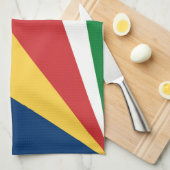 Serviette de cuisine aux couleurs des Seychelles D (Quart Plié)