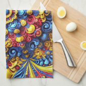 Serviette de cuisine aux couleurs roumaines Design (Quart Plié)