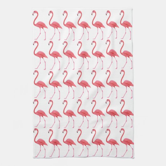 Serviette de cuisine aux flamants roses (Vertical)