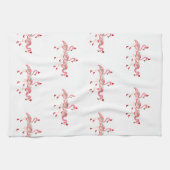 Serviette de cuisine aux flamants roses de Noël (Horizontal)