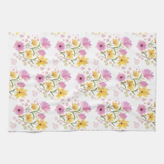 Serviette de cuisine aux fleurs (Horizontal)